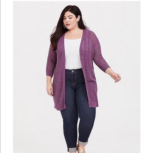 purple boyfriend cardigan